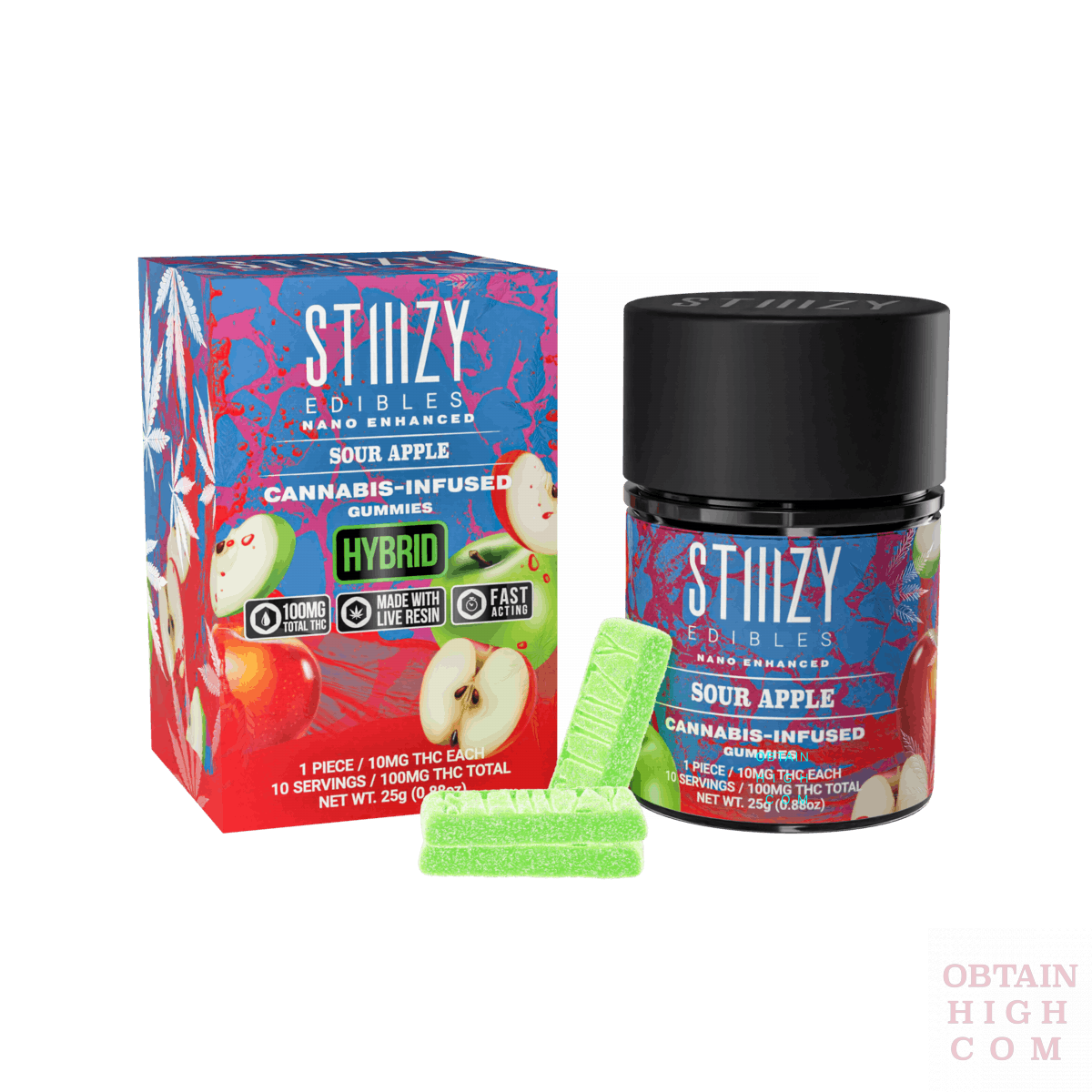 Green Crack Lights On Sativa Cannabis Gummies by Heavy Hitters obtain high